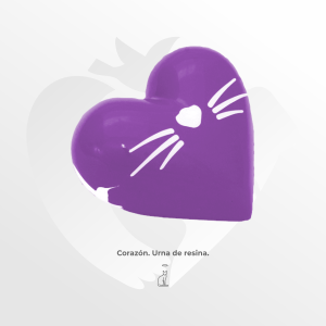 Urna de resina Corazón para Gato