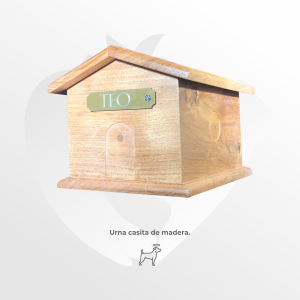 Urna Casita de madera con Placa grabada