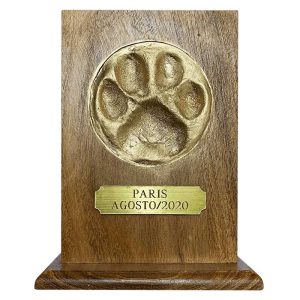 Urna para mascota de Madera con Huella