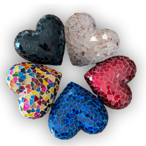 Urna Corazón De Cristal Cortado rojo, colores, blanco, azul o negro