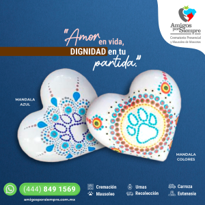 Urna Mándala de Cerámica Corazón Azul